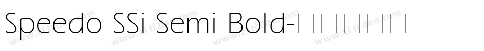 Speedo SSi Semi Bold字体转换